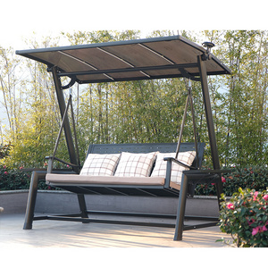 Solar energy outdoor park swing cast aluminum outdoor furniture swing for garden