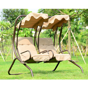 Hot sale 2 seater outdoor glider swing chair steel frame swing chair