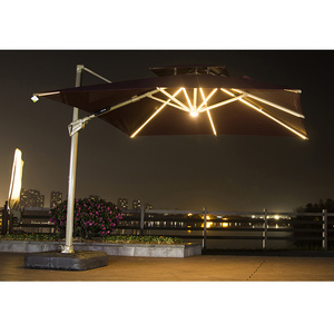 High quality solar led patio umbrella outdoor garden terrace sunshade beach umbrella