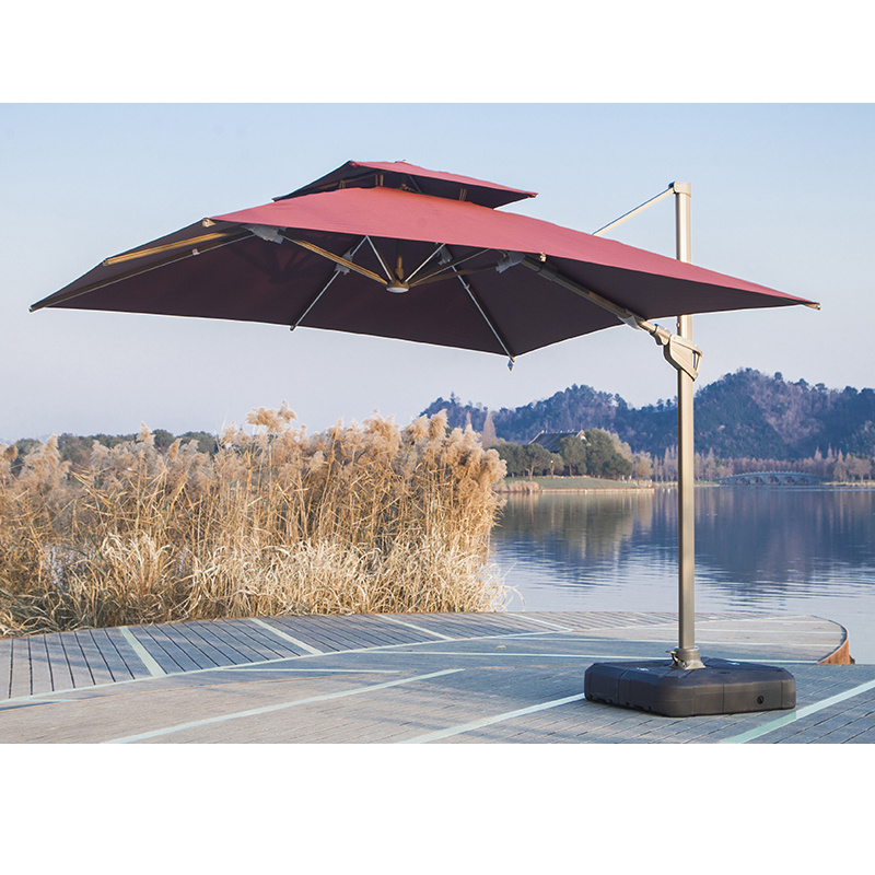 High quality solar led patio umbrella outdoor garden terrace sunshade beach umbrella