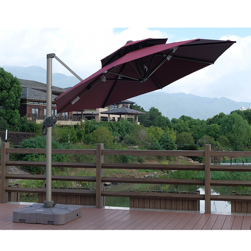 Aluminum outdoor patio pool umbrella parasol cantiliver luxury pagoda patio umbrella