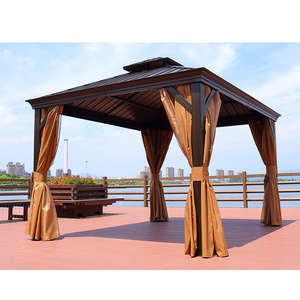 Waterproof outdoor gazebos metal roof aluminium garden wrought iron gazebo