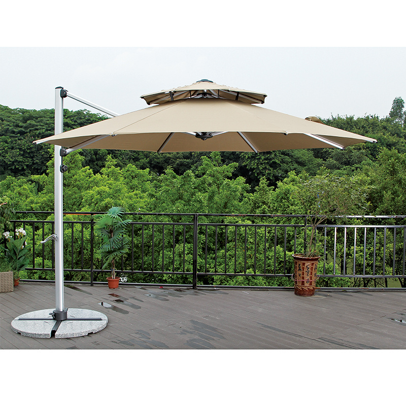 3m square outdoor patio umbrella garden double canopy patio umbrella