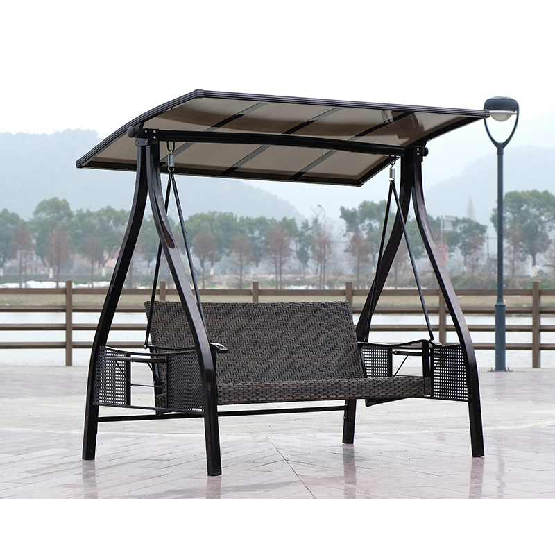 3 person daybed patio swing furniture patio resin wicker hanging bed