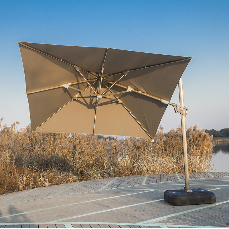 Leisure ways custom design printed beach sunshade umbrella outdoor furniture big shelter umbrella parasol