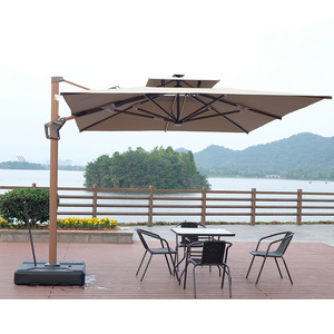 Fashion uv protected waterproof patio garden umbrella outdoor 3x3 solar patio umbrella with led lights