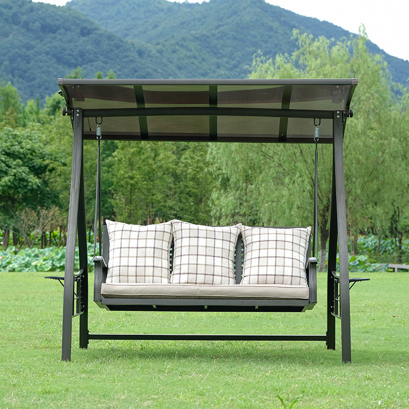 Modern lounge swing chair luxury outdoor swing chair garden patio 3 seater swing