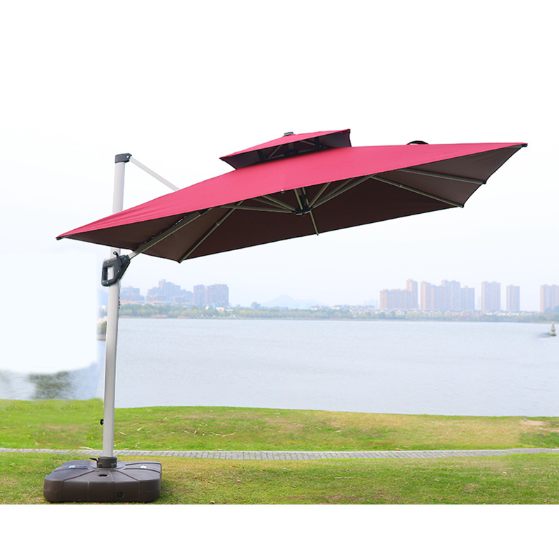 Artiz high quality commercial wind proof market umbrella side post square cantilever patio umbrella