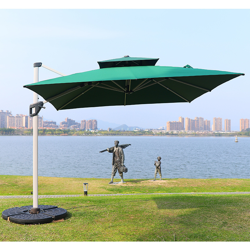 Artiz high quality commercial wind proof market umbrella side post square cantilever patio umbrella