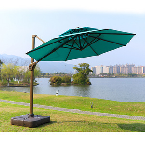 Aluminum outdoor restarent umbrella large high wind pool umbrella with stand