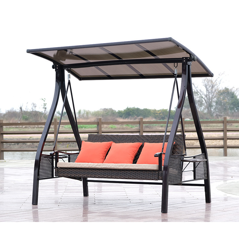 3 person daybed patio swing furniture patio resin wicker hanging bed