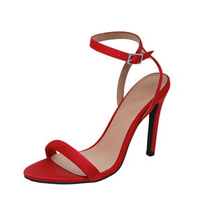 Party Hot Selling Sexy Girl's Satin Fabric Women's Buckle Strap Stilettos High Heels Shoes Ladies Pump Sandals Femme