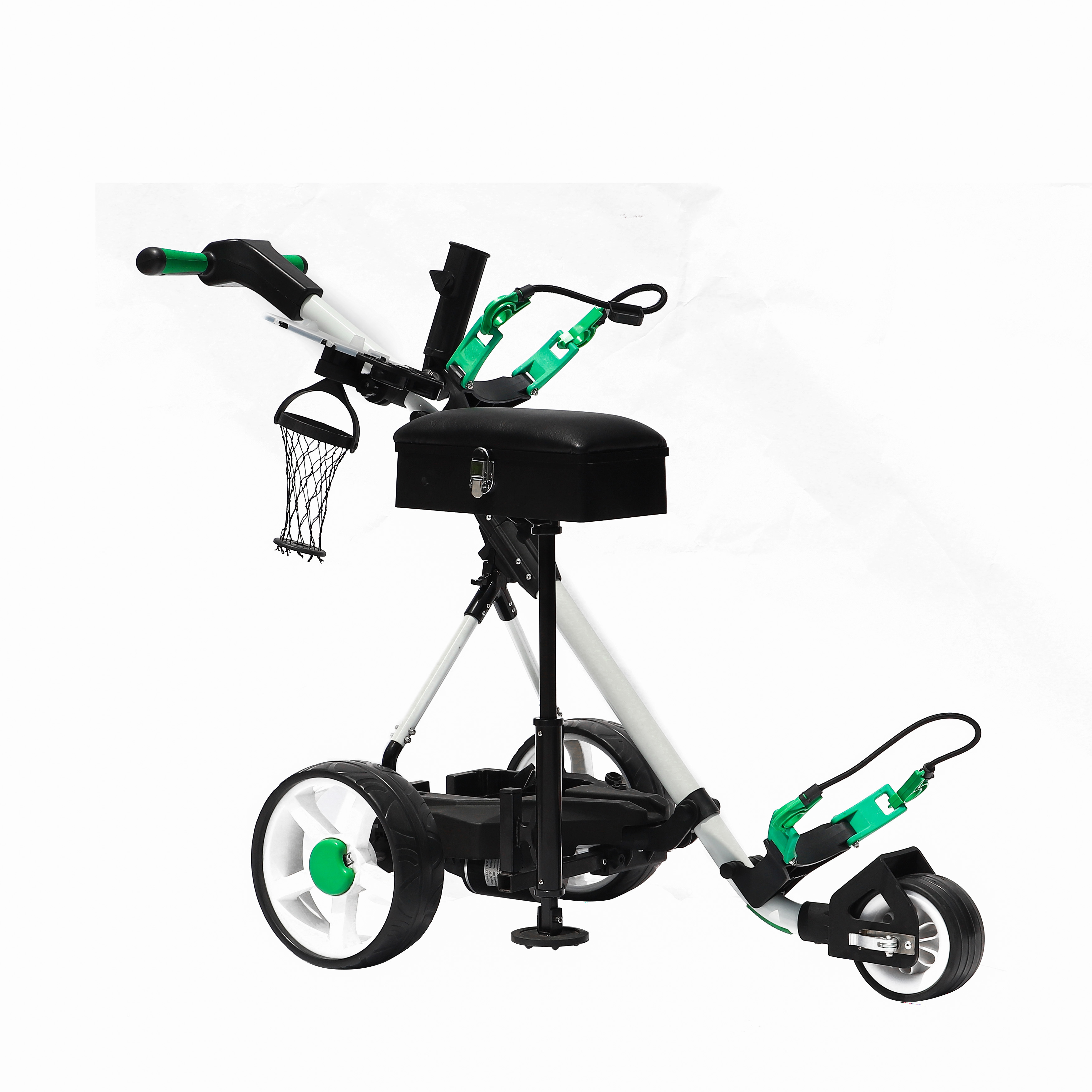 Hot Selling Golf Trolley 3 Wheels Aluminum Folding Height Adjustable Golf Push Trolley with Umbrella Holder