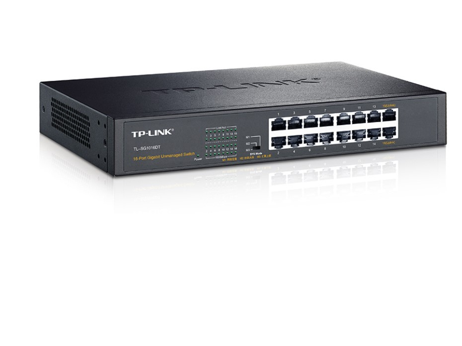 TP-LINK TL-SG1016DT 16-port POE switch network switch can be installed on the rack 10/100/1000Mbps RJ45 ports