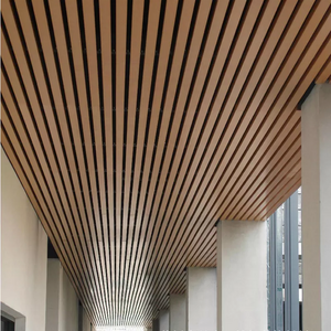 Wholesale U Shape Metal Suspended Ceiling Tiles System Wood Grained Aluminum Baffle Ceiling Tile