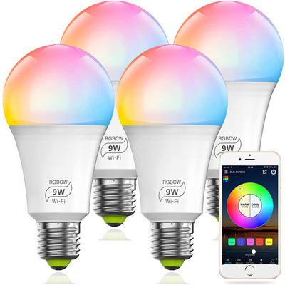 9W E27 RGBCW Magic Light Smart Bulb Bombillas LED Inteligentes Wifi Bulb Works with Alexa & Google Assistant