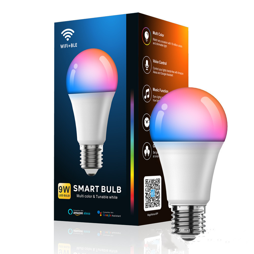 Factory lighting color 7w 9w music e14 b22 e26 e27 rgb tuya smart wifi bulb led light bulb lamp smart bulb with Bluetooth WiFi