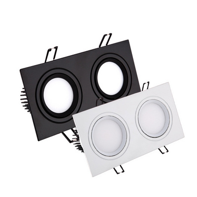 White square ceiling downlight single head LED black spotlight COB grille spotlight double head ceiling light 7W