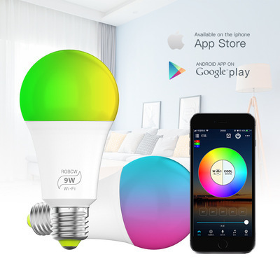 9W E27 RGBCW Magic Light Smart Bulb Bombillas LED Inteligentes Wifi Bulb Works with Alexa & Google Assistant