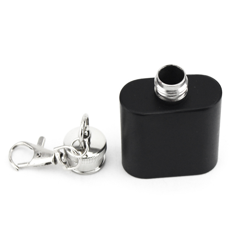 1oz 2oz stainless steel mini hip flask with keychain, 6oz 7oz wholesale Black Yongkang whisky 1oz 28ml 30ml hip flask