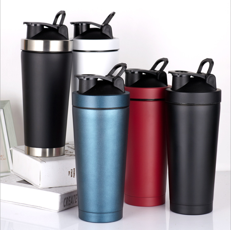 Drinkware Water Bottles 1L Stainless Steel Shaker Bottle Leak proof Protein Mixing Healthy Metal Shaker Cup with Shaking Ball