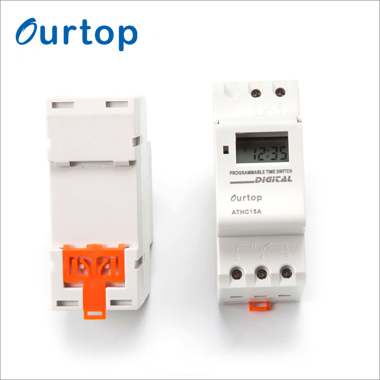 OURTOP Din Rail 24H Time Relay Switch 220V 12V 24V Daily Weekly Programmable Timer Digital Switches