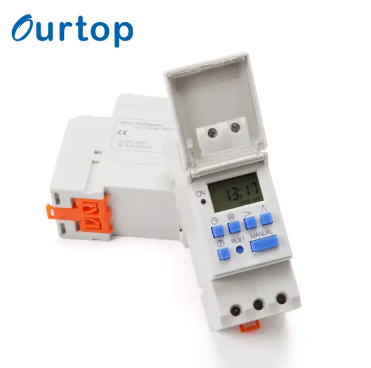 OURTOP 220VAC digital programmable time switch 8 ON/OFF Astronomical timer