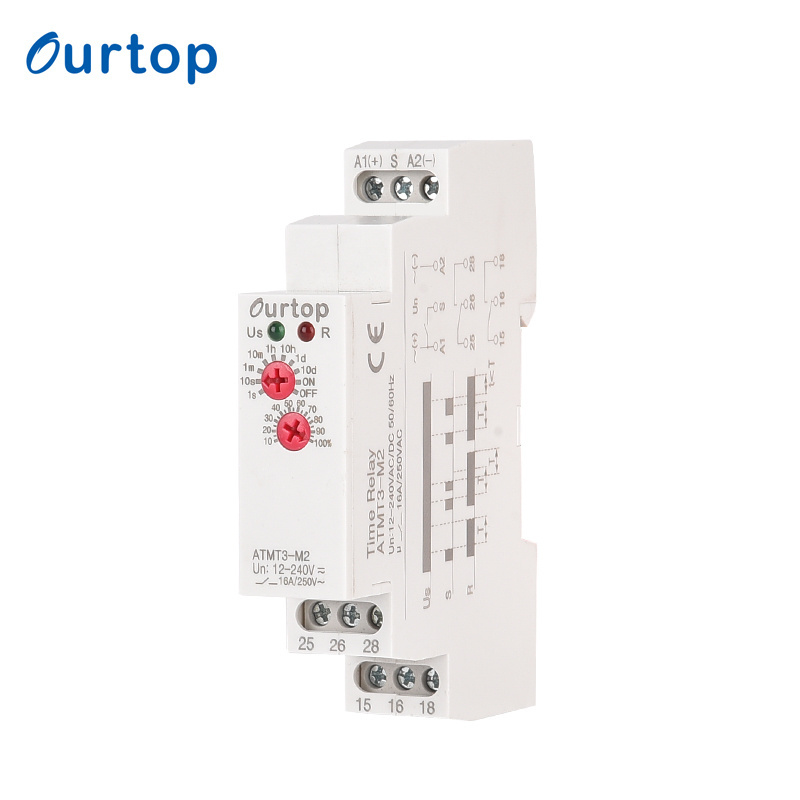 ATMT3-M2 Versatile Off-Delay Timer OURTOP Modular Relay for Pump and Fan Control