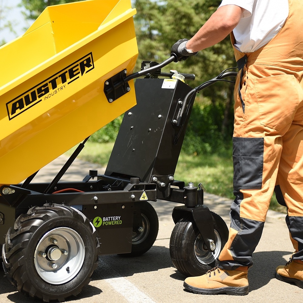 AUSTTER 500KG electric mini dumper battery-powered cart electric wheelbarrow for gardening landscaping and construction