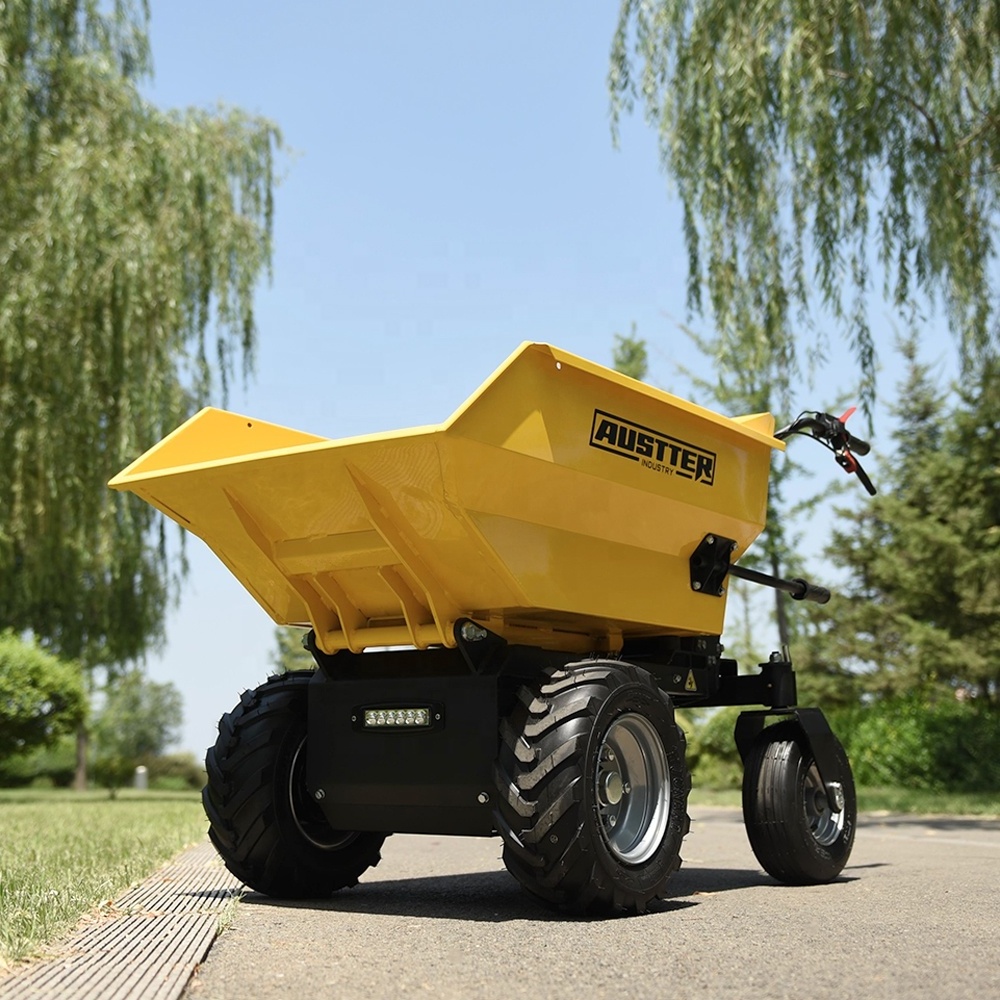 AUSTTER 500KG electric mini dumper battery-powered cart electric wheelbarrow for gardening landscaping and construction