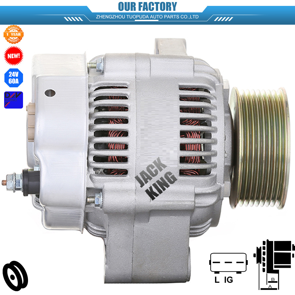 1012114050 1012117960 1022114050 NEW ALTERNATOR ALT0872 24V 60A for KOMATSU EXCAVATOR PC200 DIESEL 1996-2007 PC220 18 JACK KING