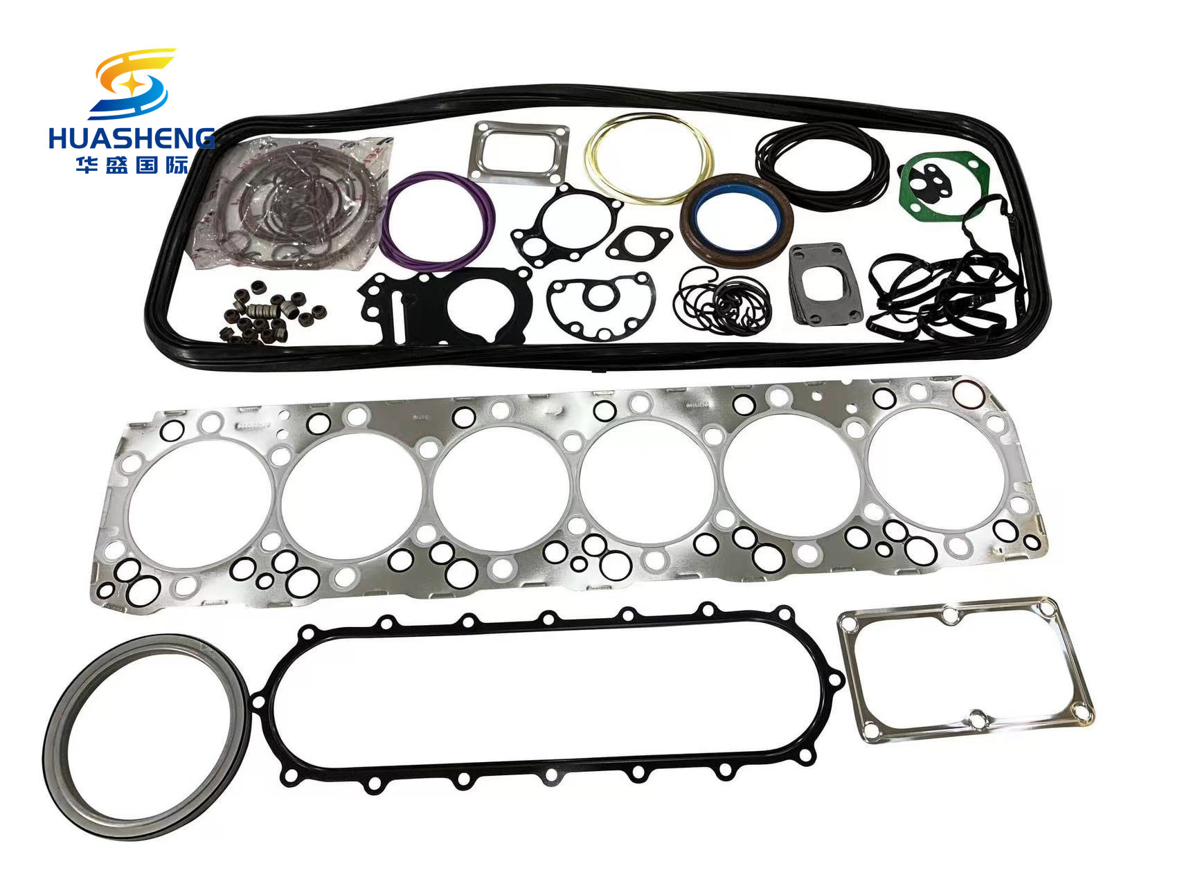 Cummins diesel excavator truck engine parts 6D107 QSB6.7 engine liner kit 5255257 4955251 Piston ring 3978818 bearing set