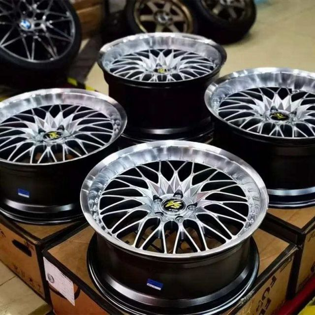 2ZW032 14 15 16 17Inch 4 5 8 10 holes Double PCD Mesh Deep Dish Design Alloy Wheels Rims with Rivets