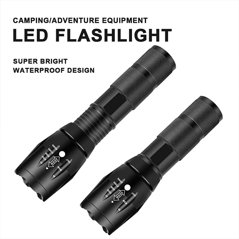 1200-5000 Lumen Flashlight Hand LED torch flash light Outdoor 1200 Lumen XML T6/P50/P70 Linterna Waterproof Zoomable Flashlight