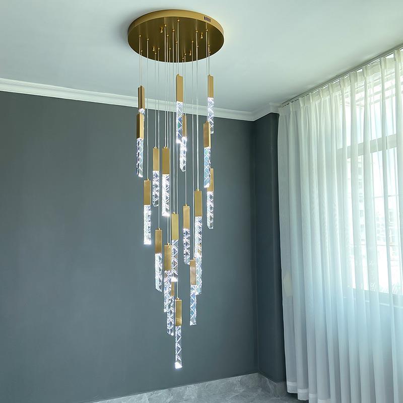 Modern  villa living room atmosphere crystal chandelier Nordic led drop light crystal pendant chandelier lights