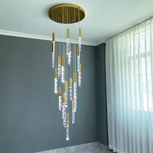 Modern  villa living room atmosphere crystal chandelier Nordic led drop light crystal pendant chandelier lights