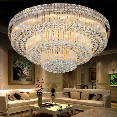 Stainless flush chrome steel modern design brightness led lamp hallway surface mounted round k9 crystal ceiling lights