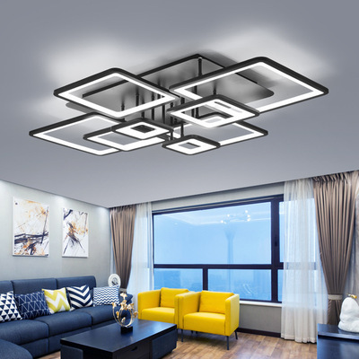 Chinese Manufacturer Modern Acrylic Simple Living Room Led Minimalist Rectangular Shape Semi Flush Led Ceiling Lamp