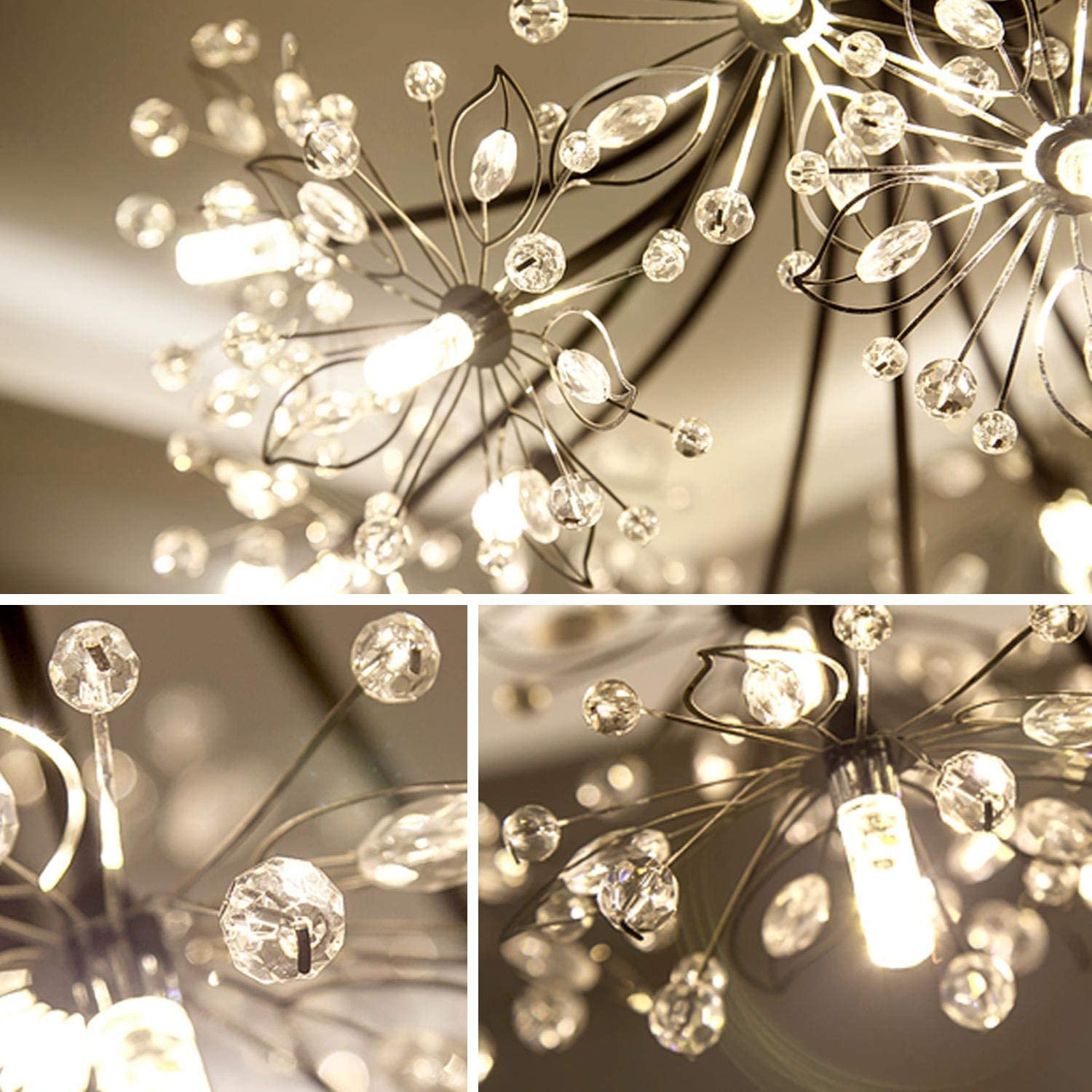 modern fireworks chandelier crystal dandelion chandelier ceiling light fixture for living room bedroom dining room 13 lights,