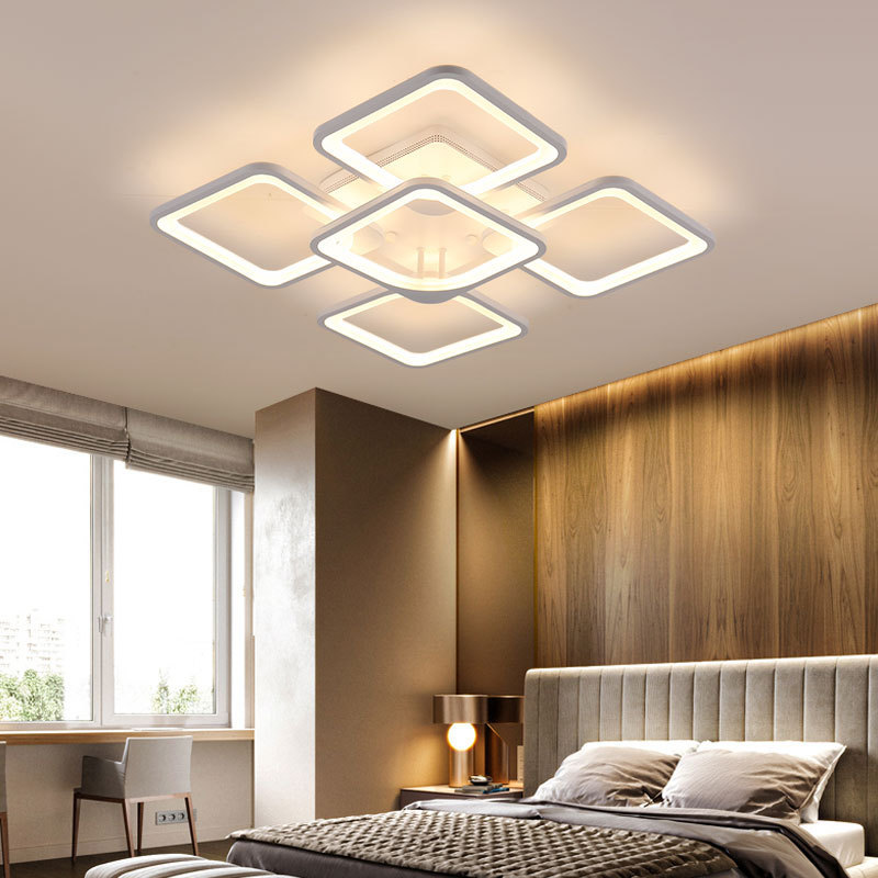 Modern APP Remote Control Acrylic Square Chandelier Ceil Lamp Living Room Bedroom Home 160W LED Ceiling Lights