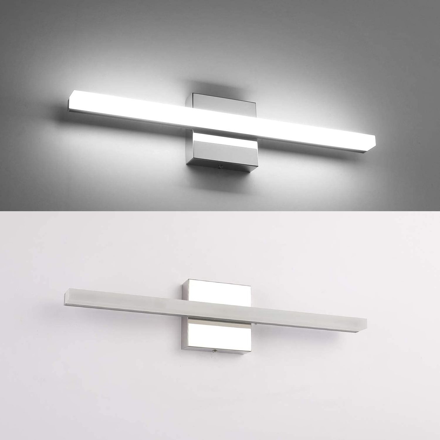 LED Bathroom Vanity Lamp 16 Inch 9w IP44 Mirror Fixture Wall Light Interior Modern Cool White 6000K Chrome