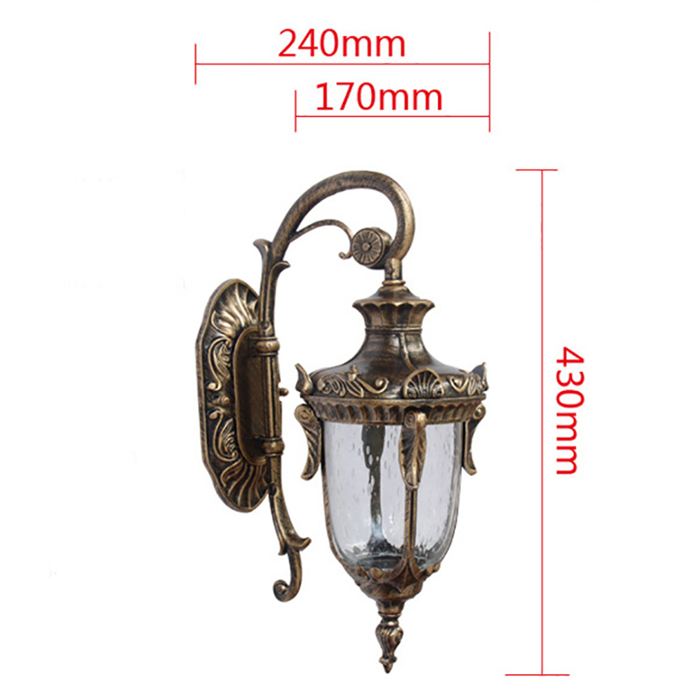 Outdoor Wall Light Fixtures Retro Porch Lamp Exterior Lighting Sconce for House Front Door Garage Patio Bronze+Glass E27