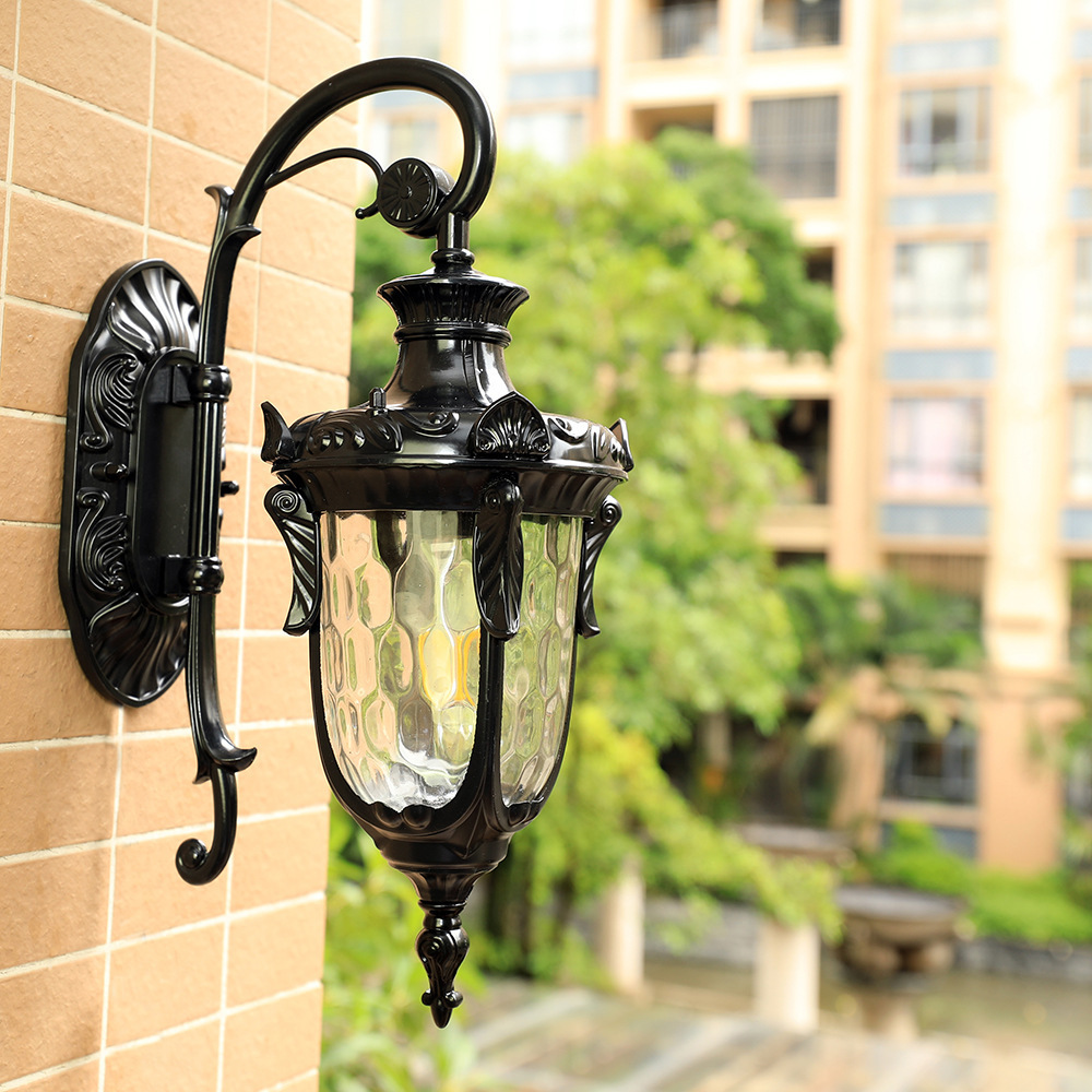 Outdoor Wall Light Fixtures Retro Porch Lamp Exterior Lighting Sconce for House Front Door Garage Patio Bronze+Glass E27