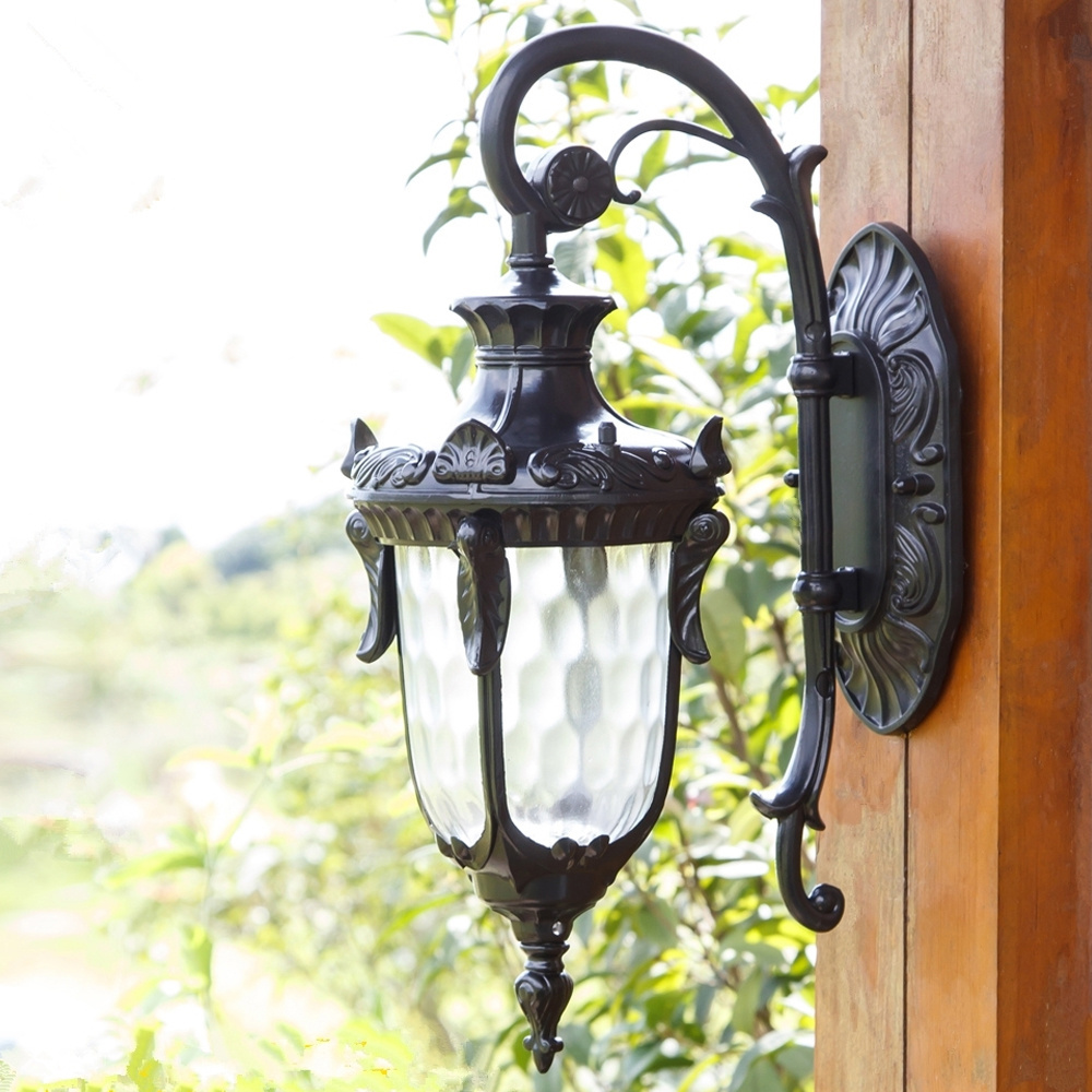 Outdoor Wall Light Fixtures Retro Porch Lamp Exterior Lighting Sconce for House Front Door Garage Patio Bronze+Glass E27