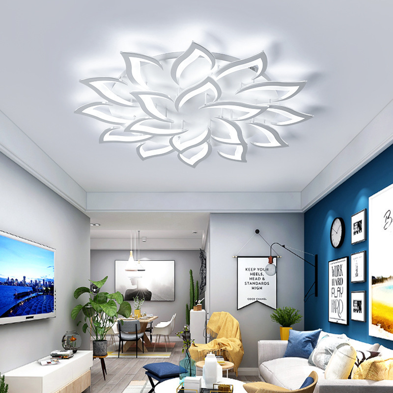 Hot Sales Modern APP Remote Control Decor Lighting Acrylic White Ceil Lamp Fixtures Living Room Indoor LED Fancy Ceiling Lights