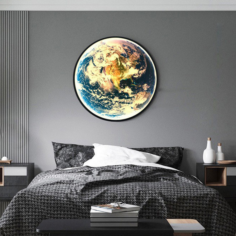 Modern Led Moon Wall Lamps Living Room Bedroom Background Decoration Night Light Creative Corridor Mural Wall Lighting