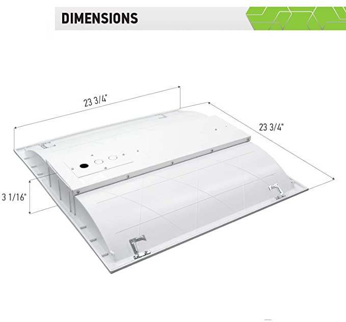 2x2 LED Center Basket Troffer Panel 28W 5000K (Daylight),120-277V 0-10V Dimmable Drop Ceiling Office Light Commercial Grade