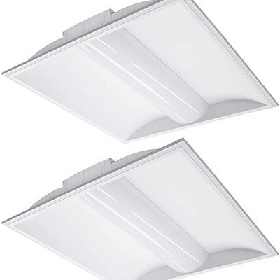 2x2 LED Center Basket Troffer Panel 28W 5000K (Daylight),120-277V 0-10V Dimmable Drop Ceiling Office Light Commercial Grade