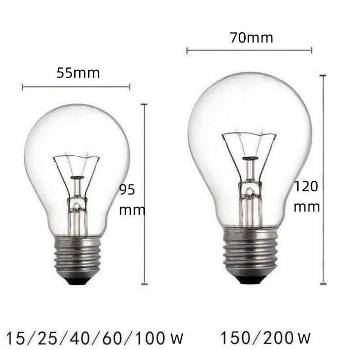 110V 220V round clear light bulbs 15w 25w 40w 60w 70w 100w 150w 200w incandescent bulb E27 B22 General Lighting Service bulbs