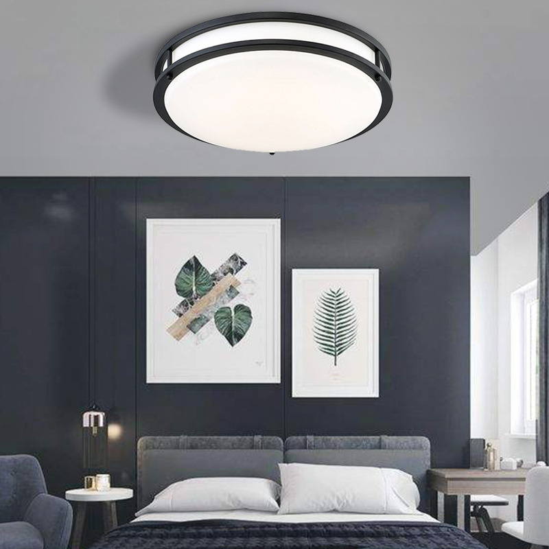 15 Inch Dual Ring Dimmable LED Recessed Ceiling Light 22W 1800lm 4000K Natural White Brushed Nickel Polished Steel